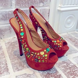 Liliana Peep Toe Platform Heels Size 7 1/2